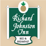 The Richard Johnston Inn logo: antique old-fashioned sign for bed and breakfast historic inn